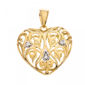 Bernhard H. Mayer Clara Diamond 18K Yellow Gold Heart Pendant 