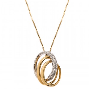 Bernhard H. Mayer Trinity Diamond Two Tone 18K Gold Pendant Necklace