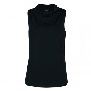 Pre Owned Boss By Hugo Boss Black Knit High Cowl Neck Sleeveless Top M