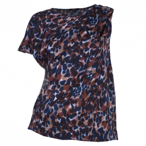 Pre Owned BOSS By Hugo Boss Silk Leopard Print Top S