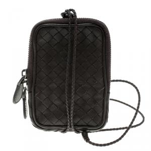 Bottega Veneta Dark Brown Intrecciato Leather High Tech Case Holder