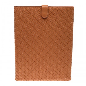 Bottega Veneta Orange Intrecciato Leather Ipad Case