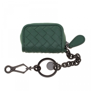Bottega Veneta Green Intrecciato Leather Keyring Bag Charm