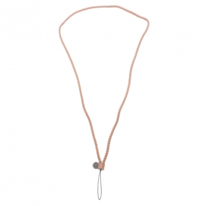 Pre Owned Bottega Veneta Beige Intrecciato Leather Phone Strap