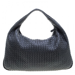 Pre Owned Bottega Veneta Grey Intrecciato Leather Hobo
