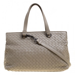 Pre Owned Bottega Veneta Beige Intrecciato Leather Tote