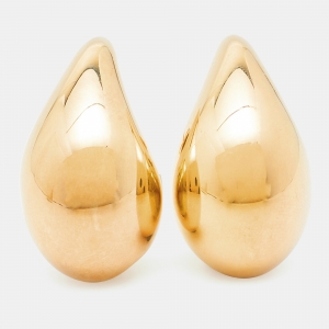 Pre Owned Bottega Veneta Drop Gold Tone Sterling Silver Earrings