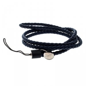 Bottega Veneta Dark Blue Intrecciato Nappa Cell Phone Strap
