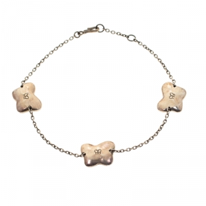 Bottega Veneta Butterfly Charm Silver Bracelet