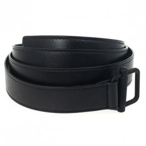 Pre Owned Bottega Veneta Black Leather Skinny Belt