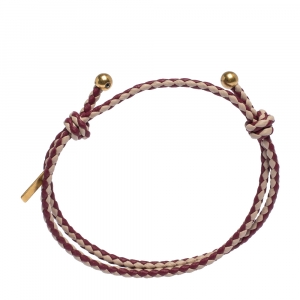 Bottega Veneta Two Tone Pink Intrecciato Woven Leather Double Band Bracelet