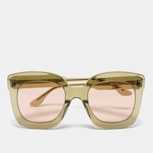 Pre Owned Bottega Veneta Green Gradient BV0238S Square Sunglasses