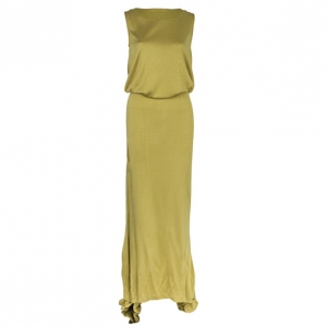 Bottega Veneta Yellow Jersey Belted Gown M