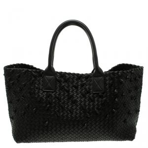 Pre Owned Bottega Veneta Black Intrecciato Leather Medium Limited Edition 0359/1000 Naruto Knot Tote