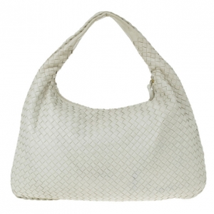Pre Owned Bottega Veneta Cream Nappa Intrecciato Medium Hobo