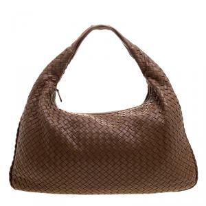 Pre Owned Bottega Veneta Brown Intrecciato Leather Hobo