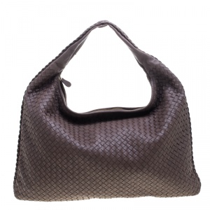 Pre Owned Bottega Veneta Brown Intrecciato Leather Hobo