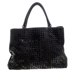 Pre Owned Bottega Veneta Brown Intrecciato Leather and Suede Tote
