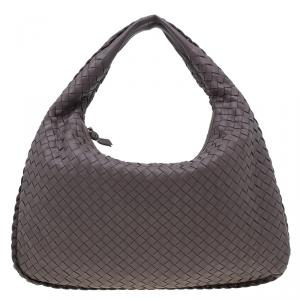 Pre Owned Bottega Veneta Brown Intrecciato Nappa Hobo