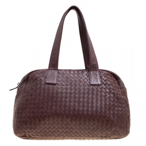 Pre Owned Bottega Veneta Ebano Intrecciato Leather Satchel