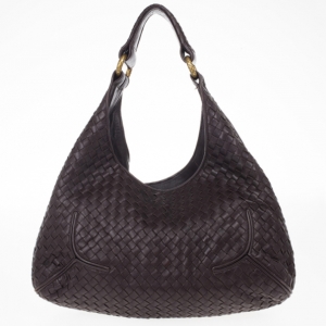 Pre Owned Bottega Veneta Brown Intrecciato New Ball Hobo