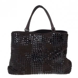 Pre Owned Bottega Veneta Brown Liquid Intrecciato Tote