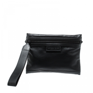 Bottega Veneta Black Leggero Leather Pouch