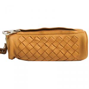 Pre Owned Bottega Veneta Beige Intrecciato Lamb Leather Coin Wallet