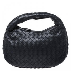 Pre Owned Bottega Veneta Black Intrecciato Veneta Clutch