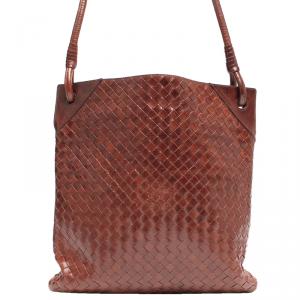 Pre Owned Bottega Veneta Brown Intrecciato Leather Tote Bag