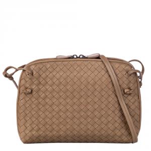 Pre Owned Bottega Veneta Brown Intrecciato Nodini 
Leather Crossbody Bag