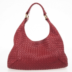 Pre Owned Bottega Veneta Carmine Woven Leather Ball Hobo Bag