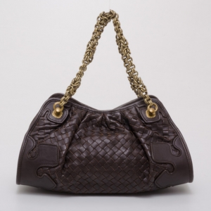 Pre Owned Bottega Veneta Brown Small Shoulder Bag