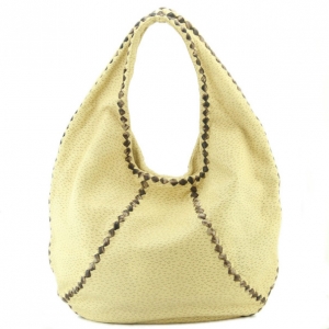 Pre Owned Bottega Veneta Woven-Trim Perforated Hobo