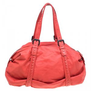 Pre Owned Bottega Veneta Orange Soft Leather Large Tote