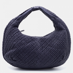 Pre Owned Bottega Veneta Dark Purple Quilted Leather Hobo