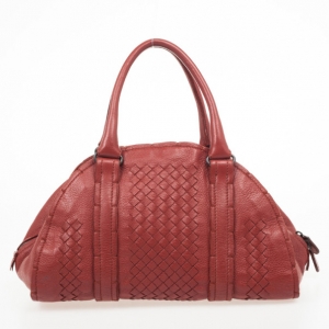 Pre Owned Bottega Veneta Burnt Orange Intrecciato Satchel
