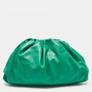 Bottega Veneta Green Leather The Pouch Clutch
