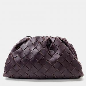 Pre Owned Bottega Veneta Purple Leather Mesh Butter Crossbody Bag