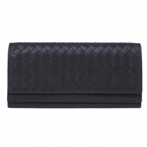 Pre Owned Bottega Veneta Brown Ebana Intrecciato Nappa Continental Wallet