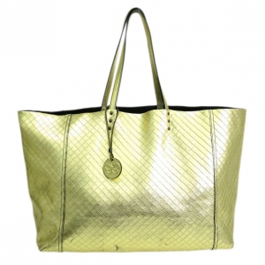 Pre Owned Bottega Veneta Gold Intrecciomirage Tote