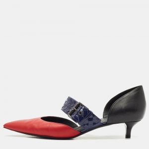 Bottega Veneta Tricolor Patent Leather And Leather Mary Jane Pumps Size 39