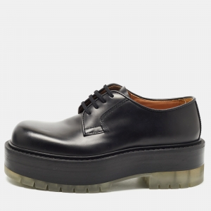 Bottega Veneta Black Leather Lace Up Oxfords Size 37