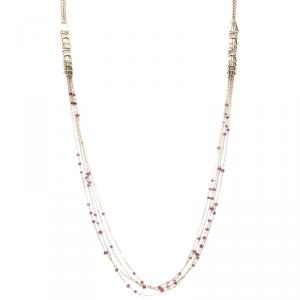 Boucheron Frou Frou 18k Yellow Gold Diamonds And Tourmaline Bead Necklace