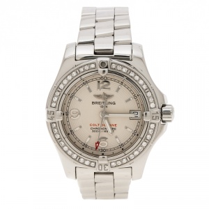 Breitling Ivory Stainless Steel Colt Oceane A7738053 Women's Wristwatch 33 mm