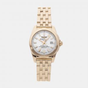 Breitling White 18k Rose Gold Galactic H7234812/A791 Quartz Women's Wristwatch 29 mm