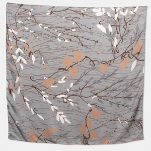 Brunello Cucinelli Grey Printed Silk Scarf