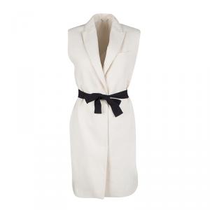 Brunello Cucinelli Beige Cotton Belted Sleeveless Long Coat S