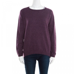 Brunello Cucinelli Purple Ribbed Trim Sweater M