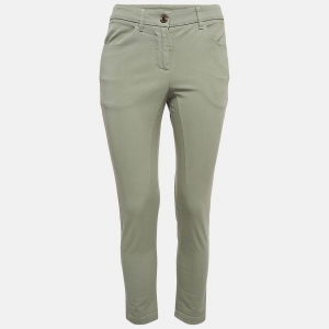 Brunello Cucinelli Green Cotton Twill Trousers S